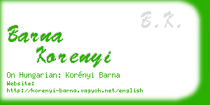 barna korenyi business card